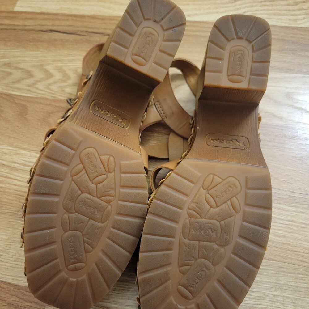 KORKS Kork-Ease Willow Brown Strappy Chunky Heel Platform Sandals US 8 - Picture 4 of 5
